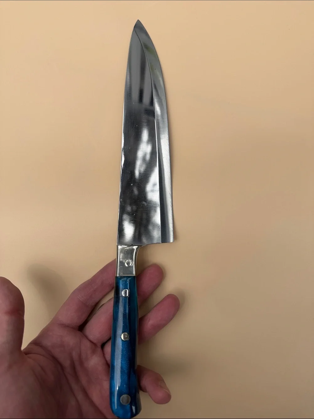 Handmade chefs knife - 9” blade, 10oz total weight